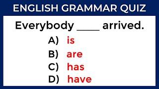 Mixed Grammar Quiz: If you score over 80% on this quiz, your English is Great!