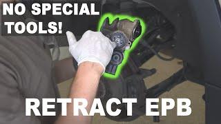 How To Manually Retract Electronic Parking Brake Into Service Mode!  2015 BMW X3 Rear Brakes (F25)