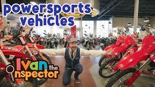 Learning about powersports vehicles with Ivan the Inspector!