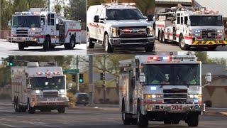 *Rare Squad* Mesa Fire/Medical Dept. Station 204 & Battalion 202 Responding + Bonus Footage