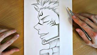 How to Draw Sukuna | Side Profile | Anime Drawing Tutorial | Jujutsu Kaisen