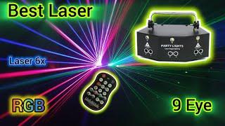 9-EYE RGB DMX Laser LED Light BEST 9 EYE DMX Scan Laser Projector Strobe Light 2024