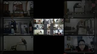 Online Yoga class for hips, legs, hamstrings & lower back stretching yoga with chair #yoga #shorts