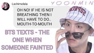 BTS TEXTS - the one when someone (Jimin) fainted | YOONMIN + Birthday Greetings for Yoongi 