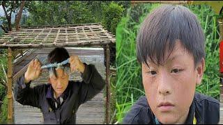 PUll video The orphan boy built a bamboo house Build the roof using ancient techniques