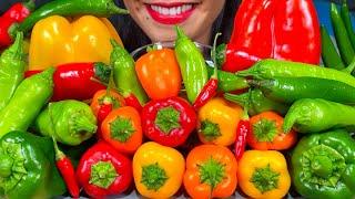 ASMR PEPPER PLATTER (SPICY & SWEET PEPPERS) EXTREME CRUNCHY MASSIVE Eating Sounds