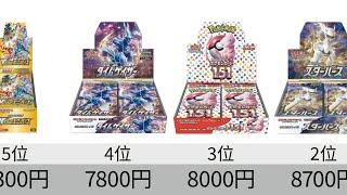 【ポケカ】シュリンク付き未開封BOX 相場ランキング！F~Gレギュ_24年6月【Pokémon cards】Non revealed BOX price ranking.