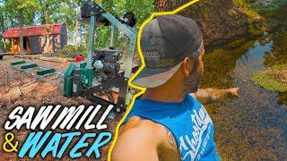Found a WATER SOURCE! / The SAWMILL is here! / Shed To House Conversion into an OFF GRID TINY HOUSE