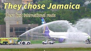 Avelo inaugural  first international route  airplane spotting Montego Bay Jamaica