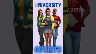 Outfits with University Expansion Pack The Sims 4 #shorts #ts4 #sims4cas