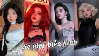 Trend Xé giấy biến hình... Đào Lê Phương Hoa Và Các TikToker Khác #lnh #tiktok #trending #bienhinh