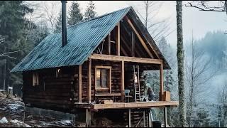 CABIN BUILD in the woods | start to finish |