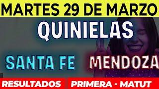 Quinielas Primera y matutina de Santa fé y Mendoza Martes 29 de Marzo