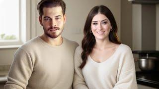 Hazal Kaya and Çağatay Ulusoy Share a Picture During Cooking in the Kitchen