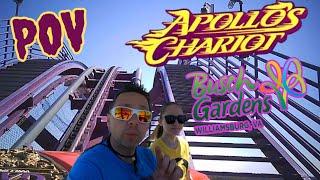 Apollo's Chariot Hyper Roller Coaster Front Row Ride & Review POV Busch Gardens Williamsburg 2024