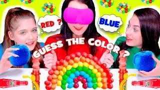 ASMR Guess The Color Mukbang Food Challenge Pink Blue Candy
