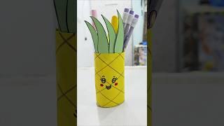 Cute Pineapple Pen Holder Diy for kids | kids Activities Video #youtubeshorts #youtuber #shortsfeed