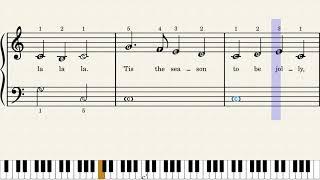 Deck The Halls - Easy Piano Sheet Music with Letters