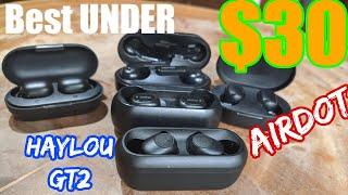 True Wireless Bluetooth Headphone Under $30 Haylou GT2 VS Redmi AirDots VS Haylou GT1 VS QCY T1c