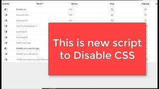 SSMMS SCRIPT SPEED LOGIN PAGE | Disable css style