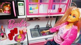 Mainan Masak-Masakan! Mainan Anak Dapur! Barbie Masak-Masakan! Barbie Toys Kitchen Set