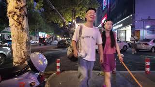 Night Walk in Yueyang City, Hunan Province, China - Dongmaoling Road & Tuqiao Street | 4K