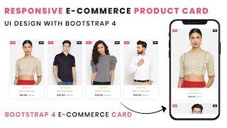 Responsive E Commmerce Card Design | Product Card UI Design | Tutorial In Hindi | Code4Education  