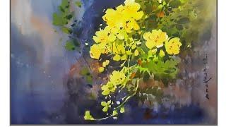 Watercolour flower printing | Online class work by Prakash Mahato