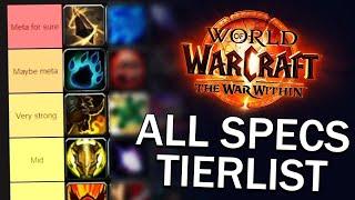 My preliminary TWW M+ Tier list for most specs!