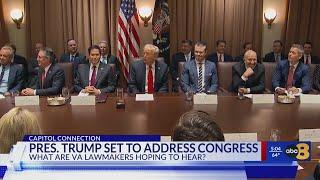 What do VA lawmakers want to hear from President Trump in his joint address to Congress?