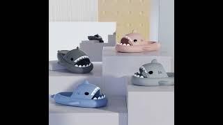 Cute Cartoon EVA Non-Slip Quick Drying Shark Slippers Bathroom Slippers Gym Slippers House Slippers