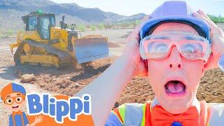 Blippi's NEW Construction Vehicle! | Blippi | Challenges and Games for Kids
