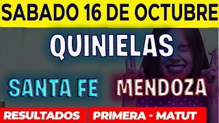 Quinielas Primera y matutina de Santa fé y Mendoza Sábado 16 de Octubre