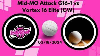 02/18/2024 Mid-MO Attack G16-1 vs Vortex 16 Elite (GW) Day 2