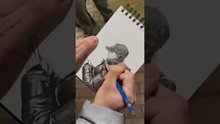 Drawing a random girl in the subway station! #art
