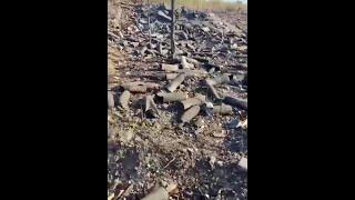 Aftermath damage assessment of a destroyed Russian ammunition depot in Alchevsk