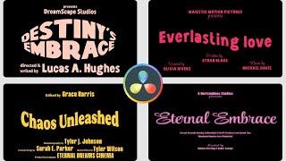 15 Cinematic Retro Film Titles: Drag & Drop Templates for DaVinci Resolve