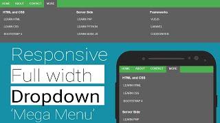 Full Width Dropdown (Mega) Menu - HTML and CSS