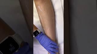 Lower leg wax using roll on cartridges #esthetician #estheticianlife #waxing