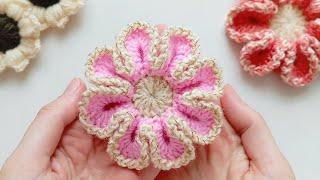 Вяжем красивый цветок  МК крючком. Easy crochet with  Beautiful flower. #Ideas crochet.