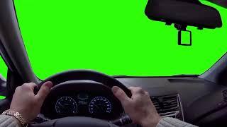 green screen за рулём машины на зелёном фоне футаж хромакей