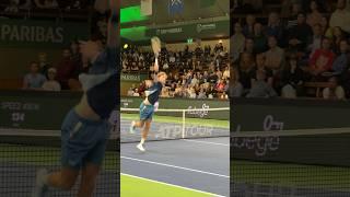 Andrey Rublev wins an epic rally with a backhand smash in Stockholm #rublev #andreyrublev #tennis