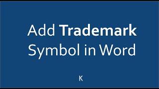 Add a Trademark to MS Word documents