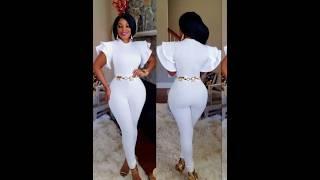 Trending all white ladies jumpsuit for an impeccable look #jumpsuitdesign #jumpsuitstyle