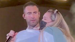 Adam Levine Reacts To Stage Crasher During Concert