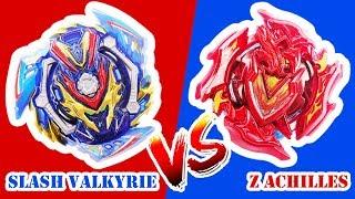 Z Achilles B-132 vs Slash Valkyrie Blitz B-134! Сражение сильнейших BeyBlade Takara Tomy!