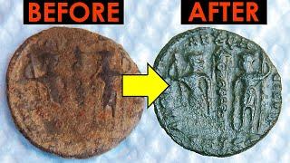 Ancient Roman Coin Restoration - Legionary Soldiers holding Military Standard!