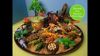 Dinosaur Small World Tray Diorama- With Crazy Aarons Slime Charmers Dino Dew Slime