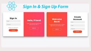 How To Make Sliding Sign In & Sign Up Form Using React JS | Sign In & Sign Up Form #ReactJS