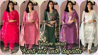 Festive wear kurti set with dupatta for women|Amazon great freedom festival upto 80% off|amazon haul